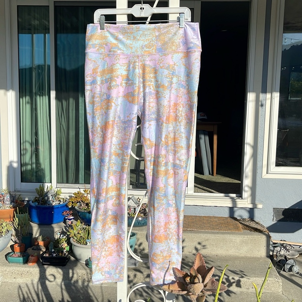 Pastel print full length leggings by Fabletics.
